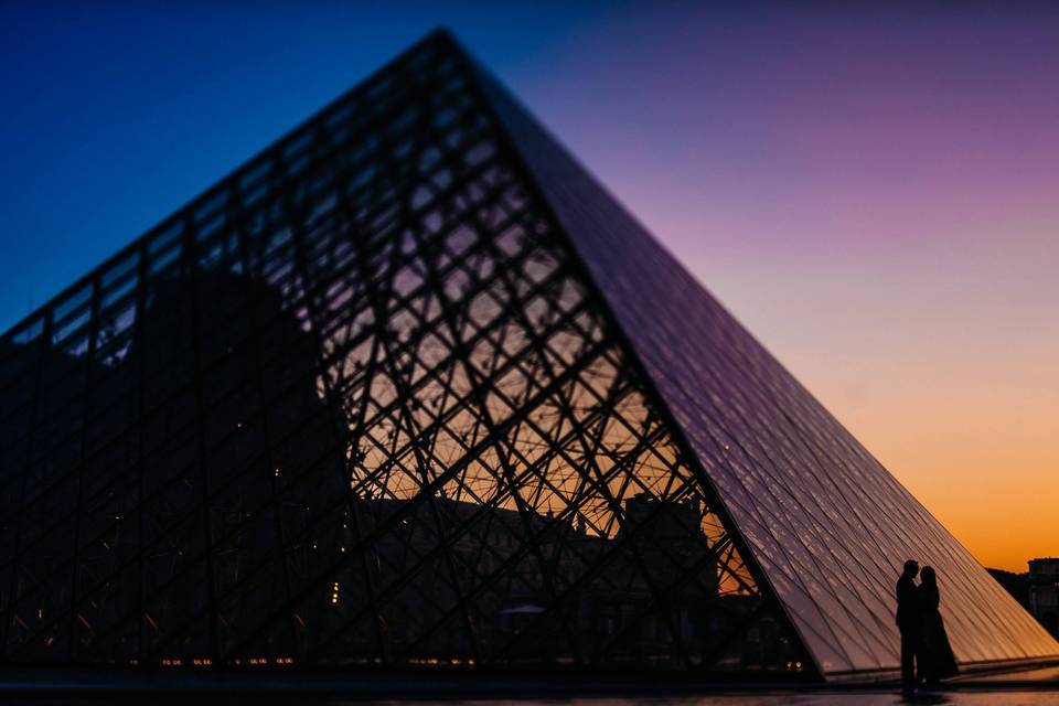 Sunset at the Louvre.