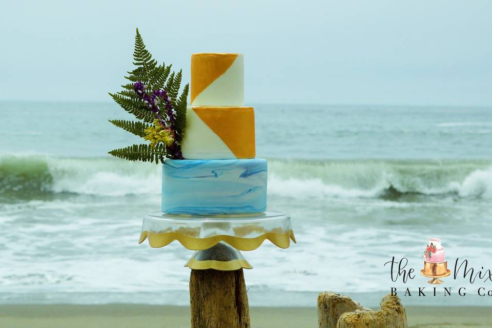 Beach wedding cake