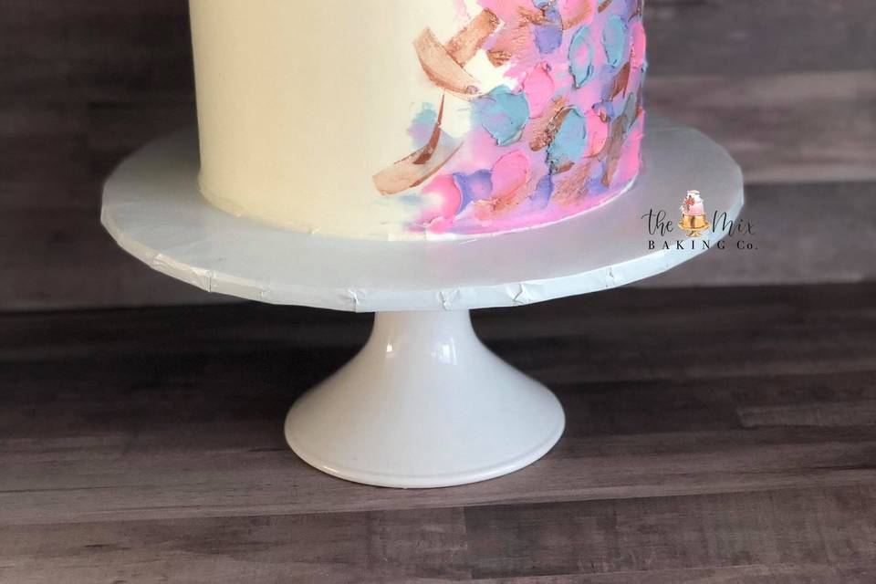 Textured buttercream birthday cake