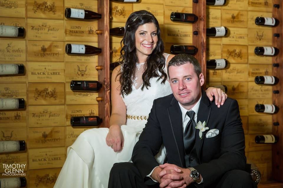 Newlyweds in the Wine Cellar