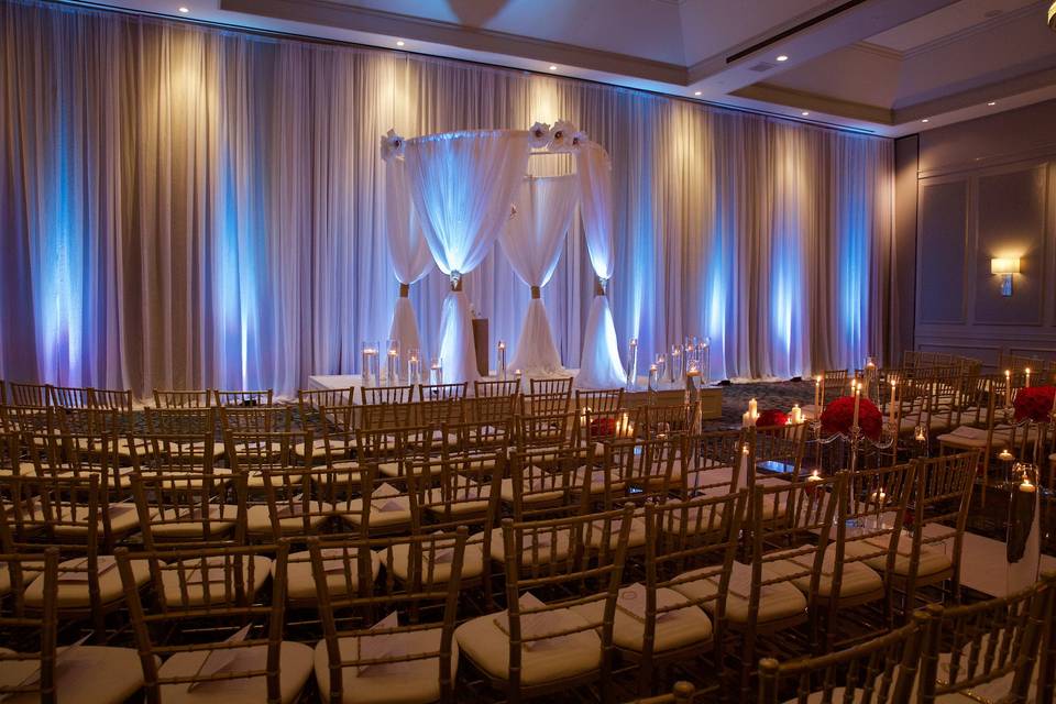 Wedding ceremony chair setup