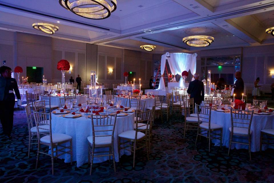 Wedding reception setup