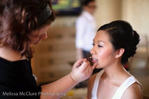 Hair and makeup in the works, photographed by melissa mcclure photography