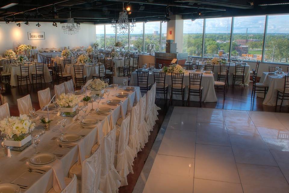 Wedding reception setup