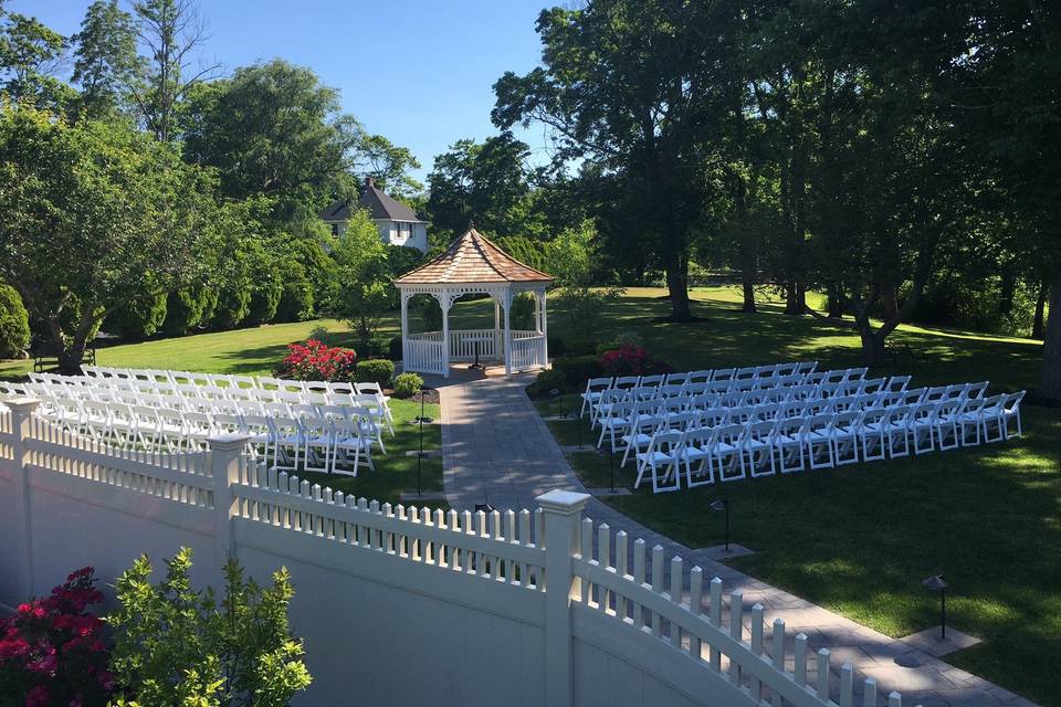 View of the outdoor ceremony area