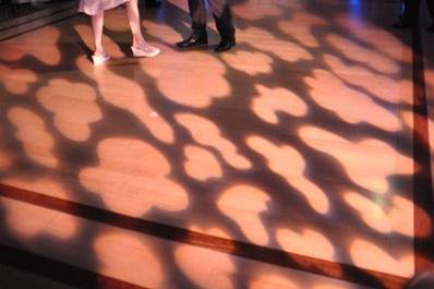 Dancefloor projection, blue up-lighting.