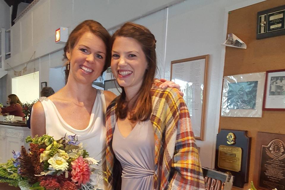 Bride and her bridesmaid