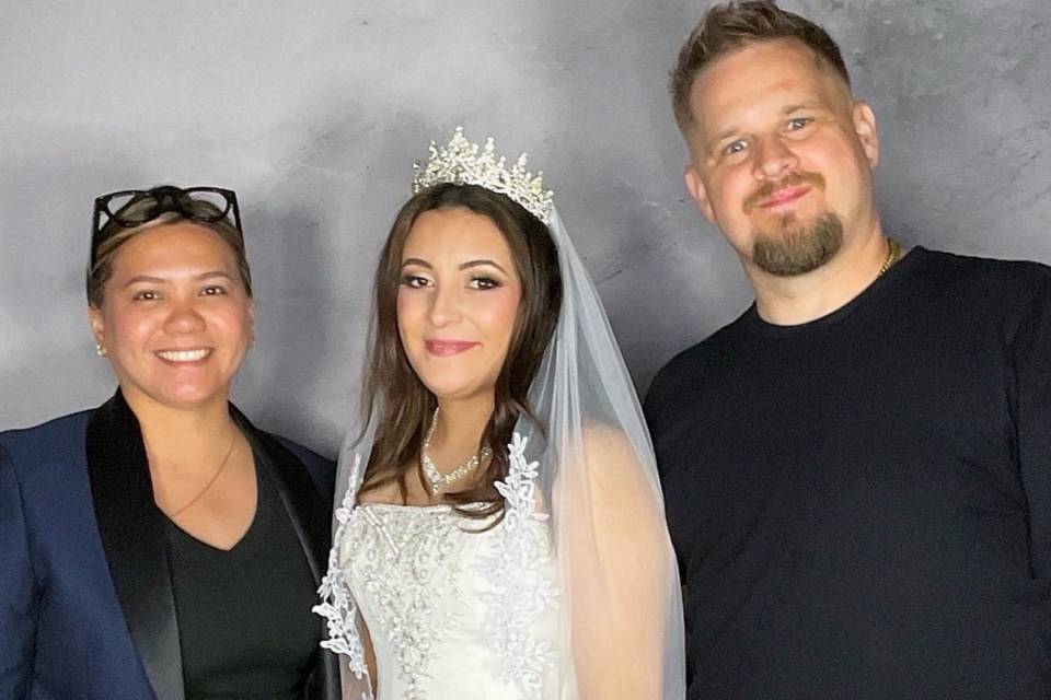 Stef, brian and bride