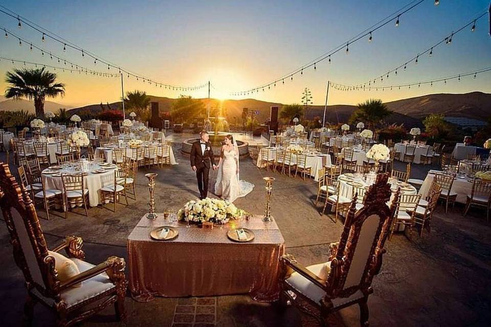 Gold & Blush Wedding Reception in Simi Valley