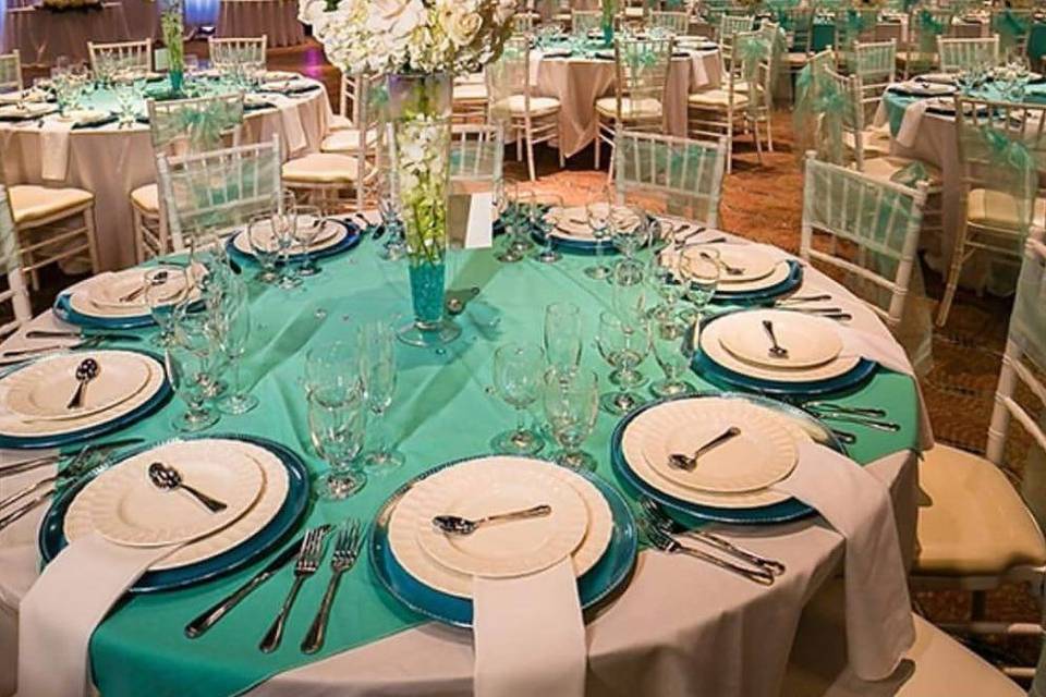 Tiffany Blue Wedding Reception in Rolling Hills Estates, CA