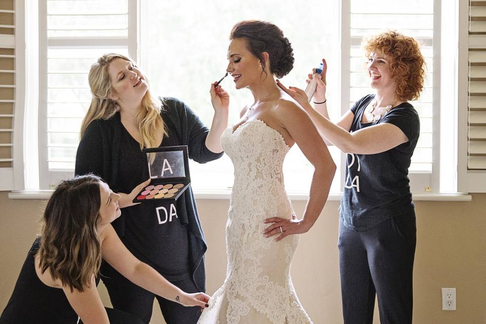 Bride's styling team