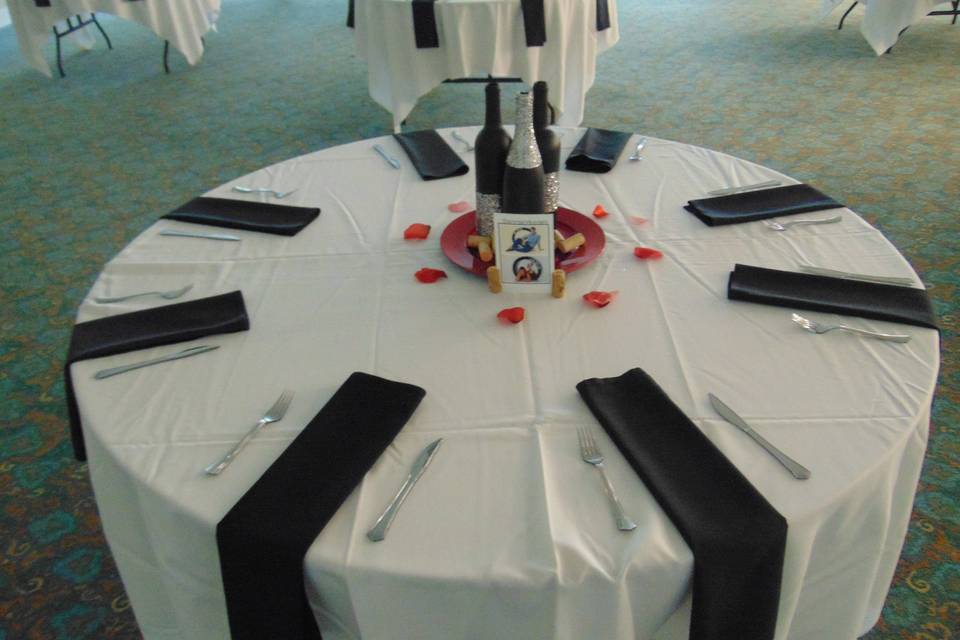 Table set up with centerpiece