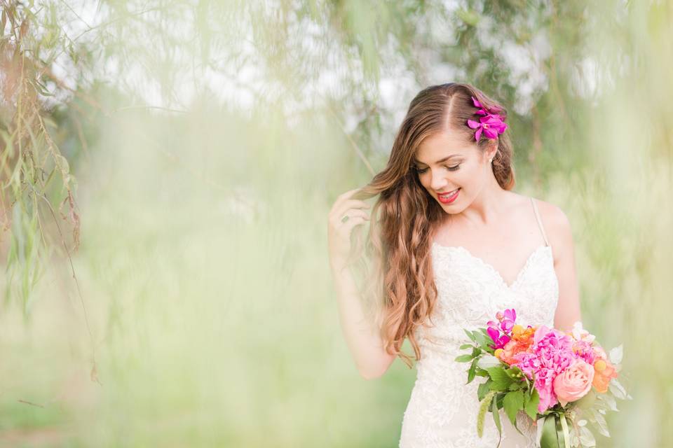 Genuine smile of the bride