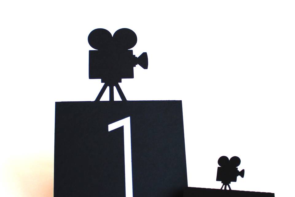 Movie Camera table number & place card