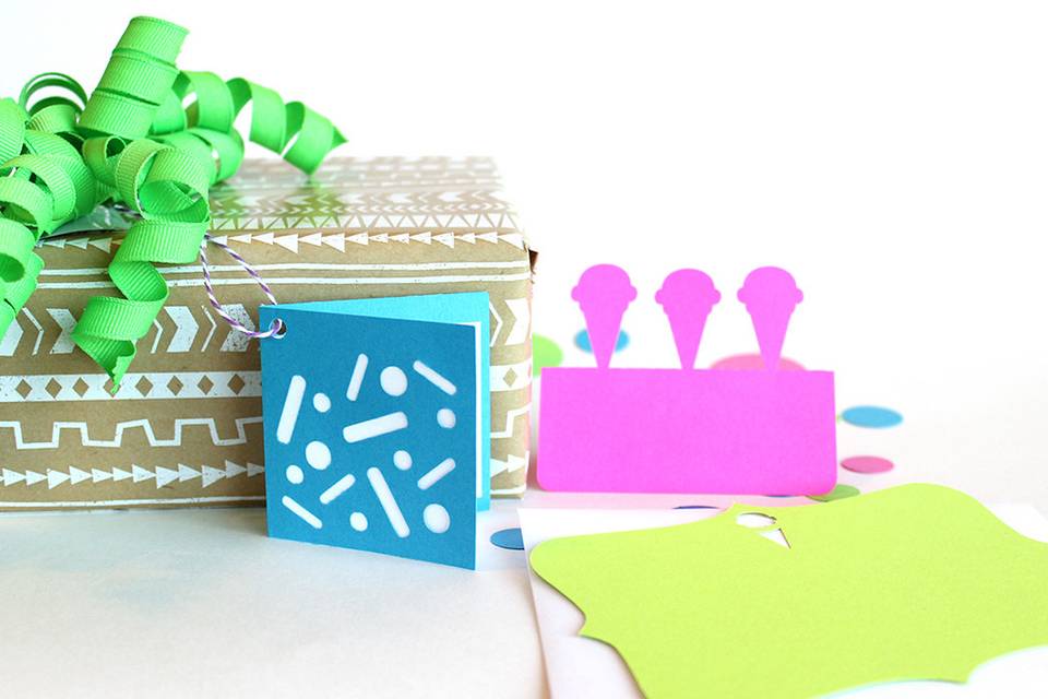 Ice cream gift tag, place card & note card