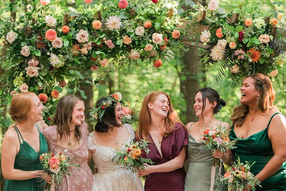 Bride and Bridesmaids