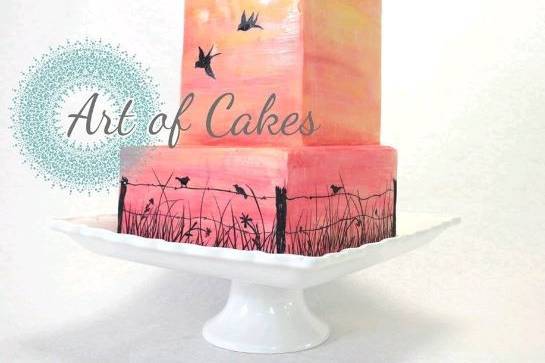 Hand painted cake