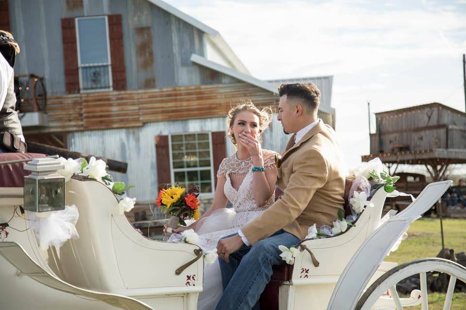 Newlyweds on the chaise