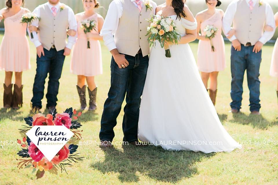 Newlyweds and their guests