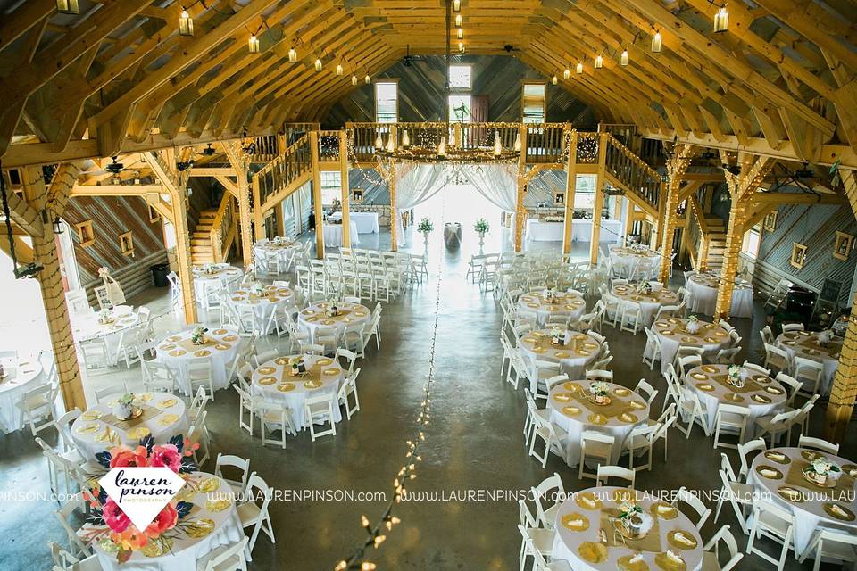 Reception setup in the barn