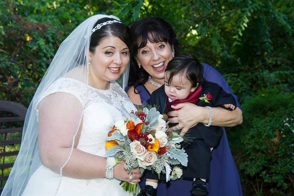 The bride and her family