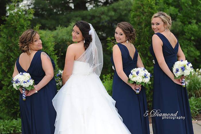 The bride and bridesmaids