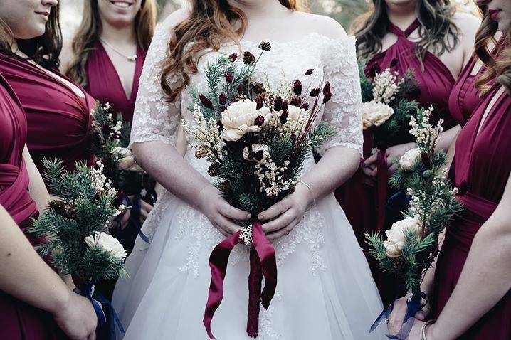 The bride and bridesmaids