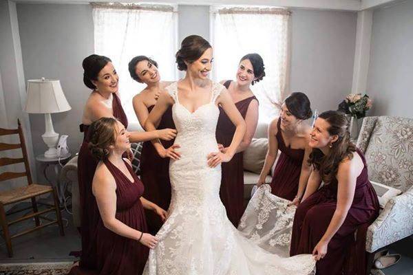 The bride and bridesmaids