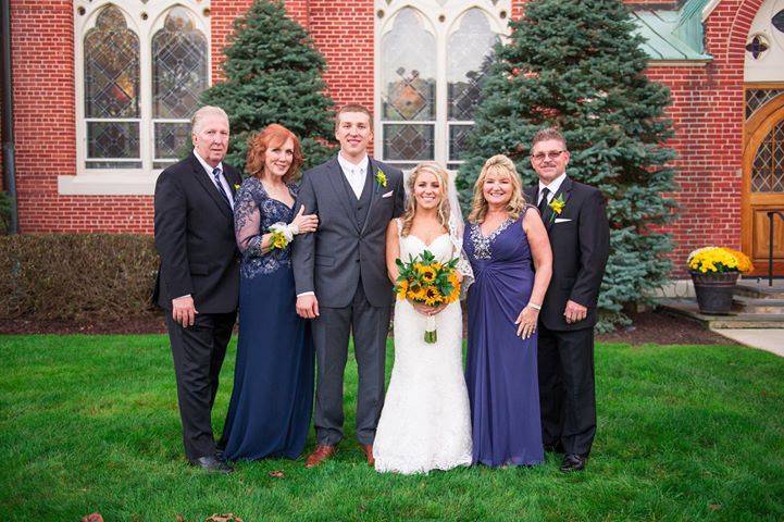 The newlyweds with their paren