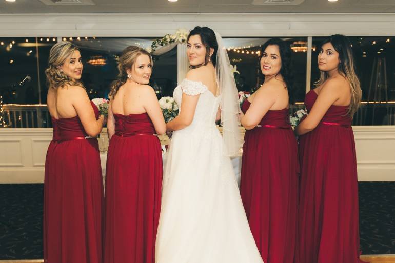 The bride and bridesmaids