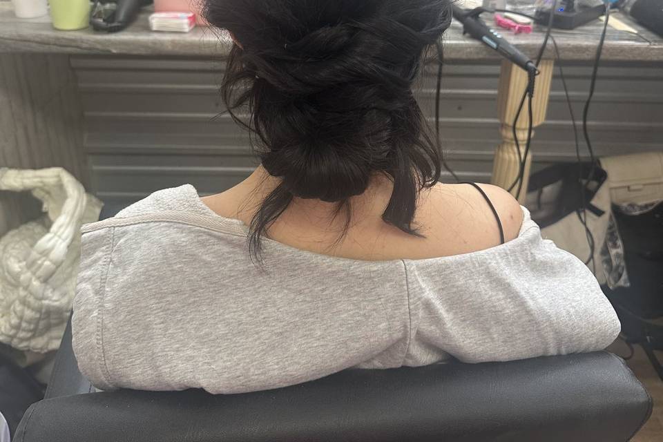 Updo on bridesmaid