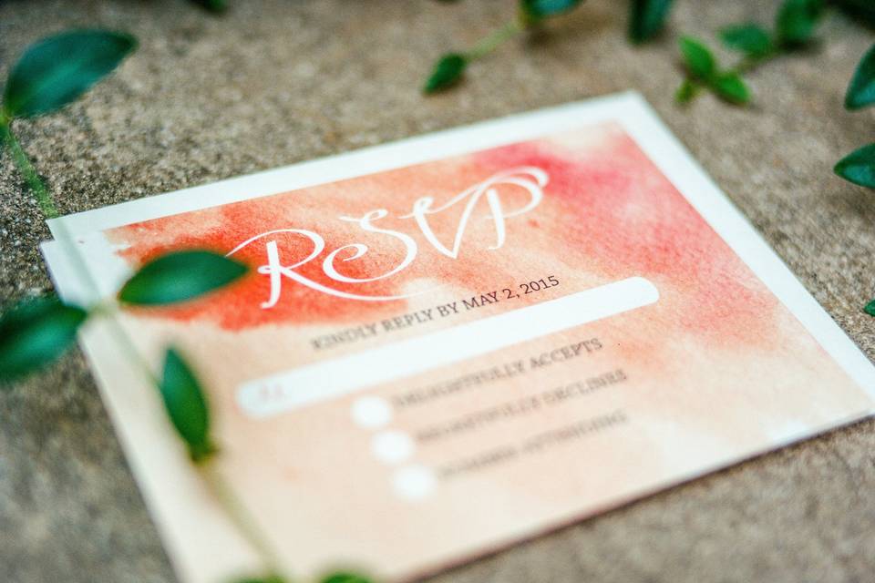RSVP with watercolor background