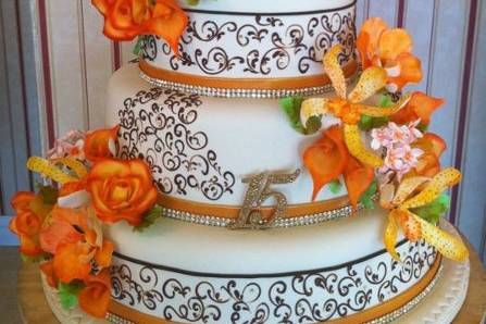 Coral Wedding Cake