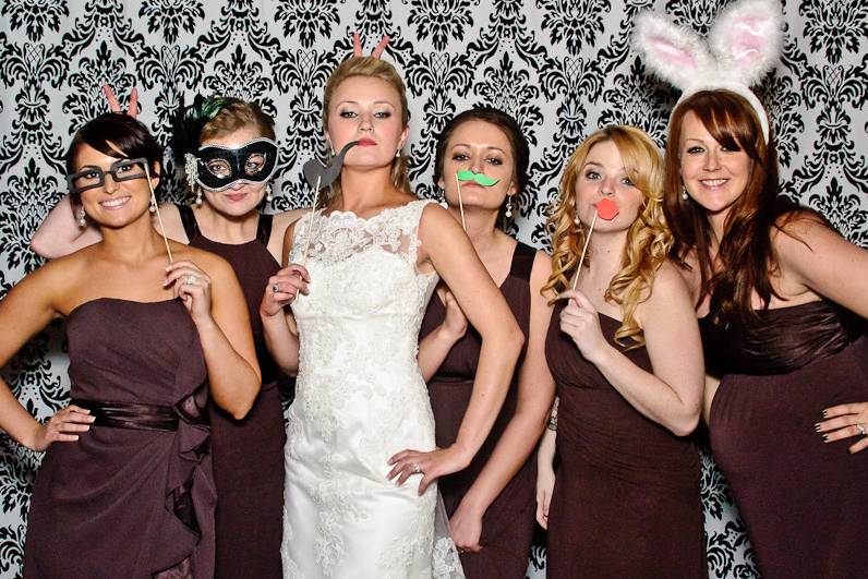 Bride and her bridesmaids