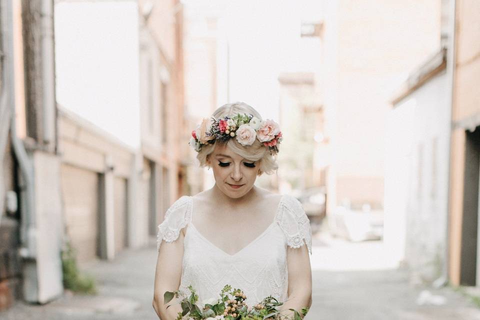 Bride holding her bouquet