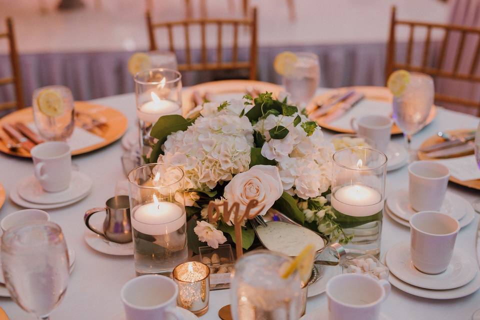 Candlelit centerpieces