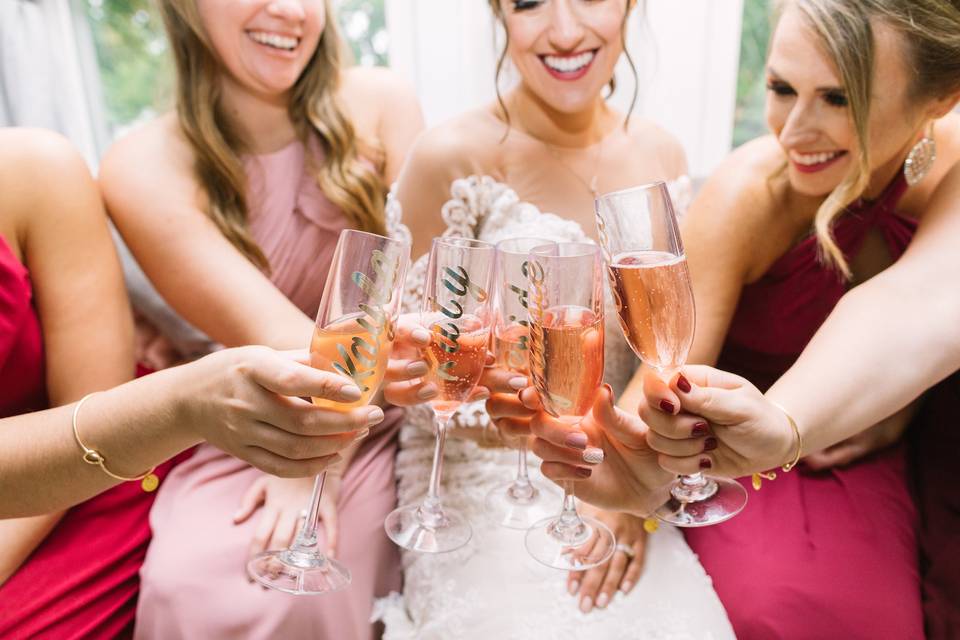 Cheers to the new bride!