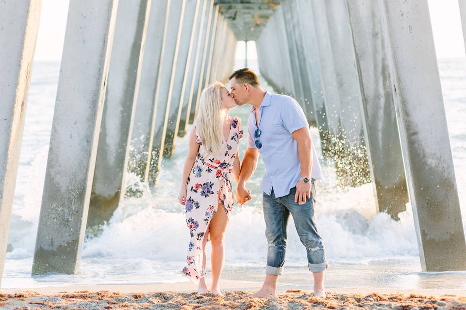 Engagement photography at Venice Beach, Venice Florida