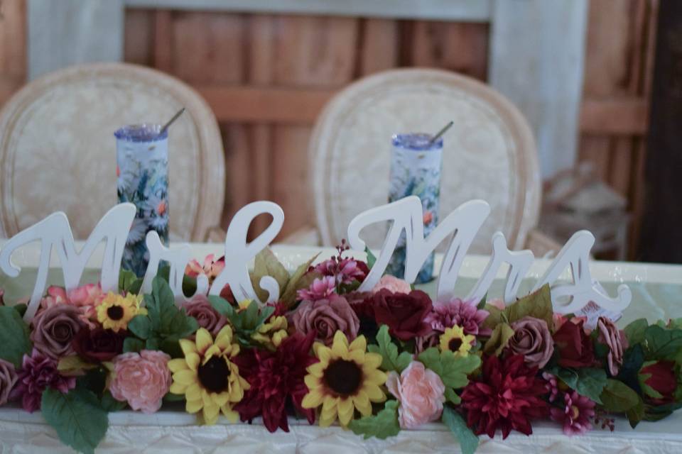 Bride and Groom's table