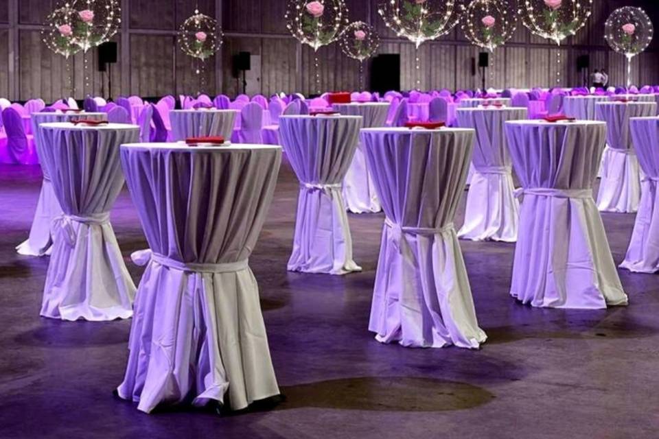Reception with bistro tables