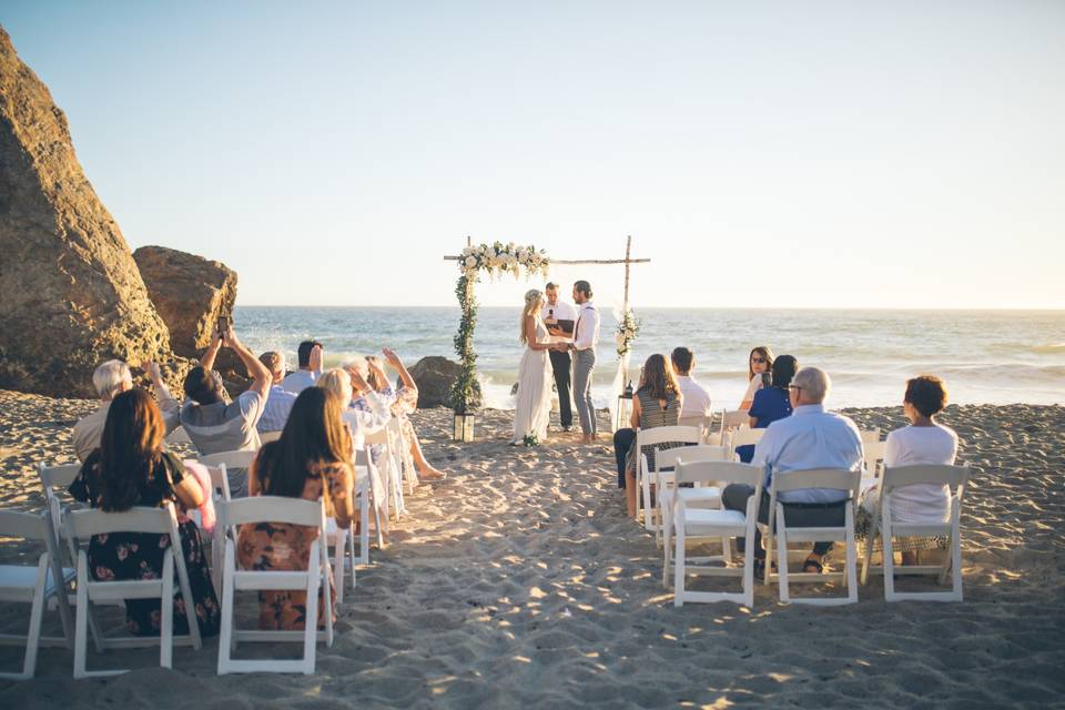 B+A intimate beach wedding