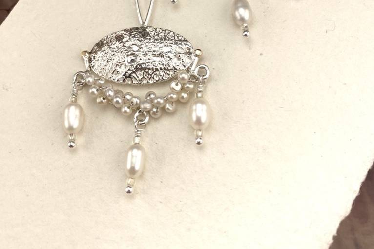Chandelier and Pearl Earrings