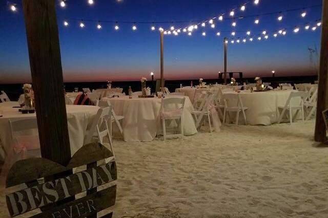 Night view of beach reception in Ft. Myers FL