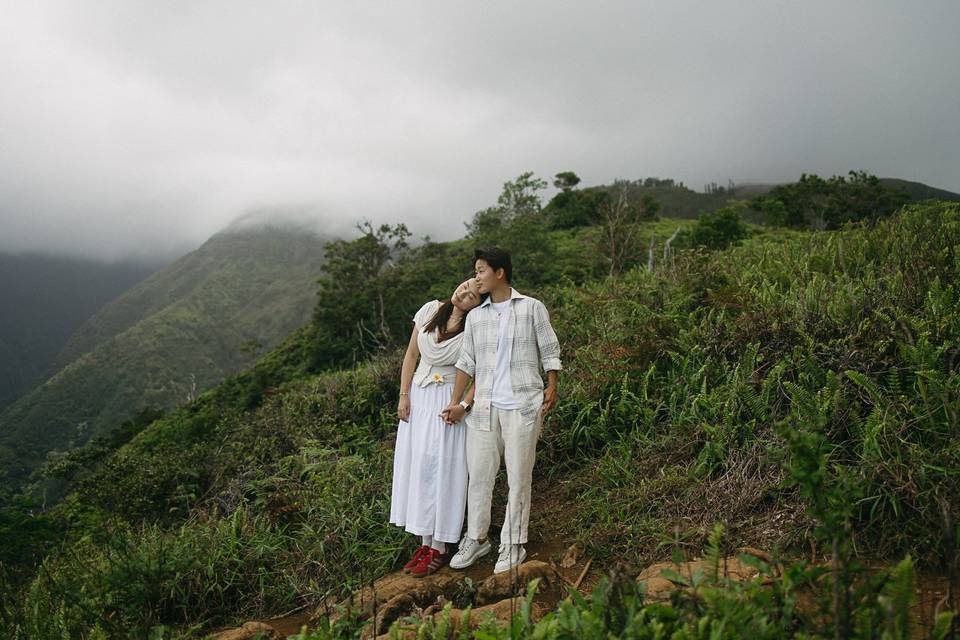 Jungle sunset couples session