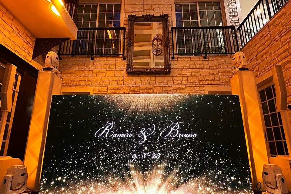 Courtyard LED wall monogram
