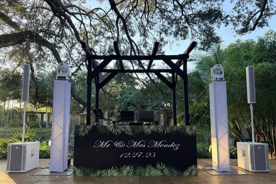 Garden reception setup