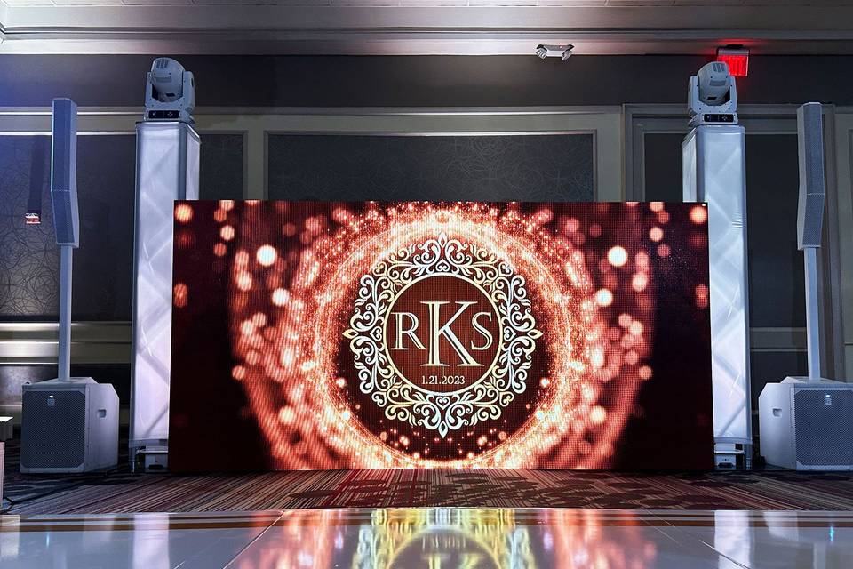 Custom monogram LED wall