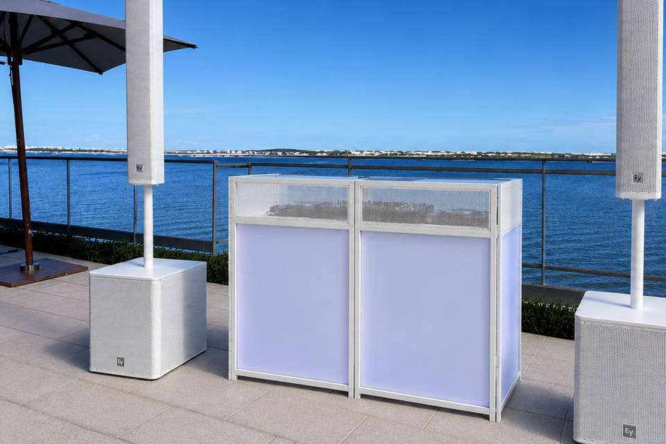 Waterfront terrace setup