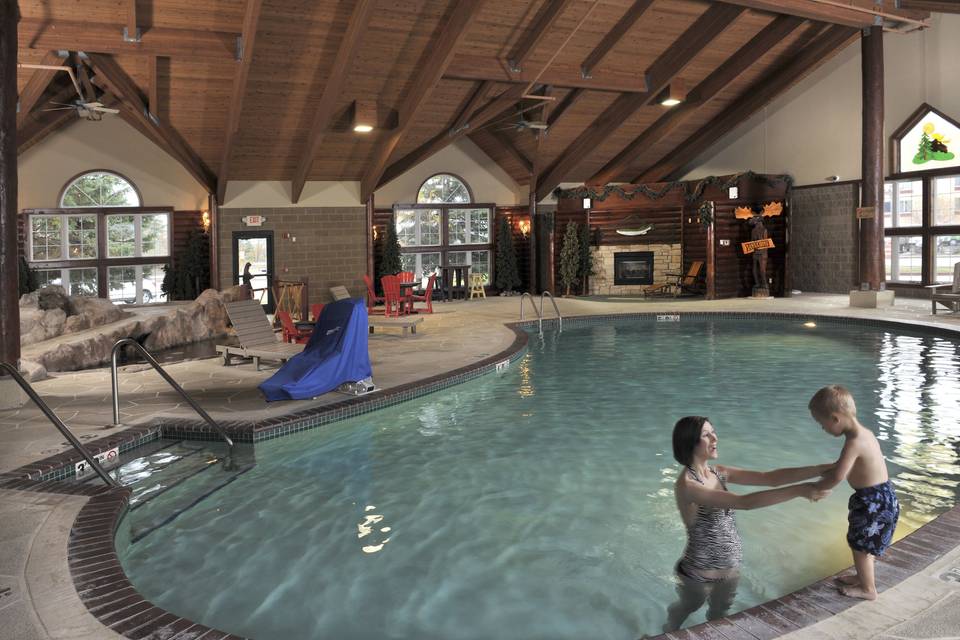 Indoor-outdoor pool for hotel guests