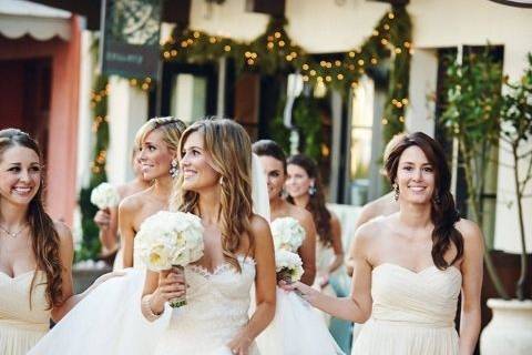 Bride and bridesmaids